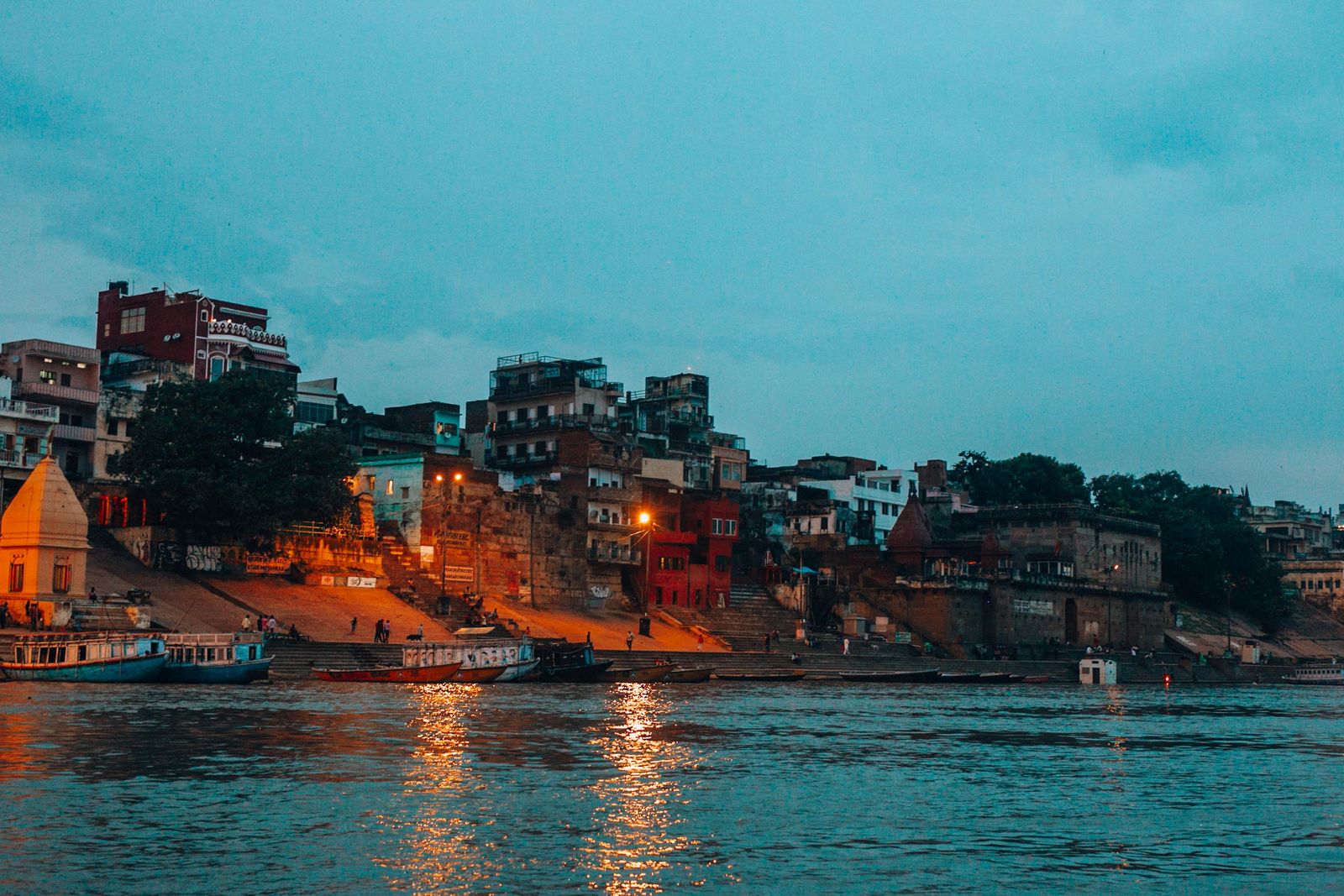 Evening light on a ghat along the Ganges